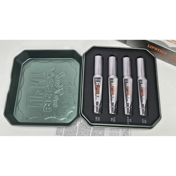 Benefit They're Real Big Sexy Lip Kit Four Shades of Lipstick Liner X4 New NIB - Picture 8 of 9